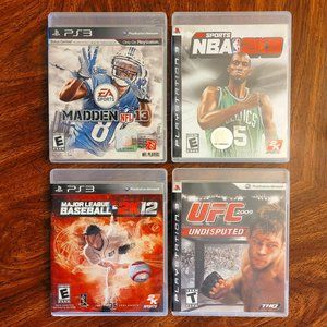 PS3 GAME BUNDLE - 4 Sports Playstation 3 Games, Madden NFL, NBA, MLB, UFC